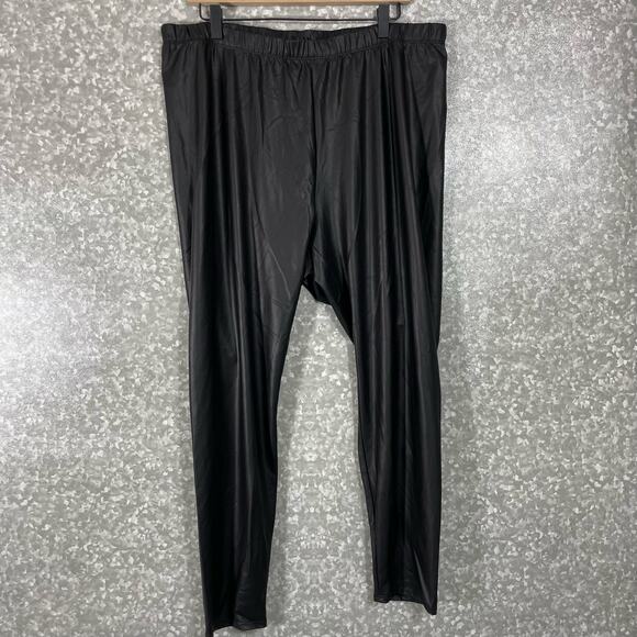 Torrid Women's Plus Size Black Faux Leather High Rise Leggings - Size 3 (3X) - Picture 2 of 8